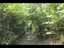 Japanese Cruel Mistress and her slaves outdoors