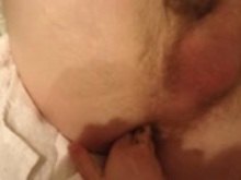 Hubbie getting his ass fisted - Femdom