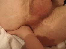 Hubbie getting his ass fisted - Femdom