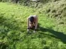 Abusing my slave outdoor