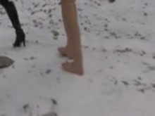 Snow BDSM Outdoors - Lesbian