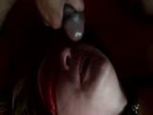 Amateur slave drinking piss