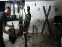 Shibari in Latex Suit