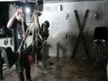 Shibari in Latex Suit
