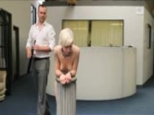 Slave in Steel Collar and restraints spanked