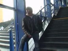 Slut sucking cock in Public Train station