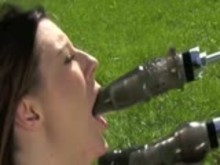 Double Fucking Machine in Ropes Outdoors