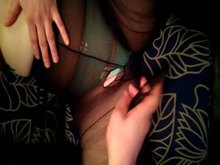 Sir teases and plays with our Toy with a knife