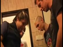 Gay BDSM humiliation in Toilet