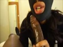 White Slut Sucking Black Cock