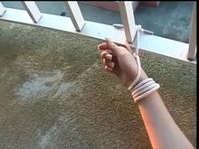 BDSM and bondage couple outdoors