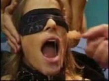 Bukkake Slave collared and blindfolded - Part 1