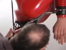 Suspension upside down in rubber and hood