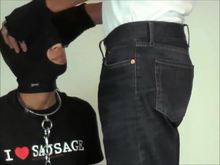 Face fucked Collared and Hooded