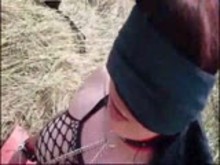 German female Slave in public