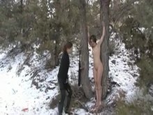 Outdoor Bondage in The Snow