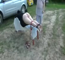 Spanked outdoors