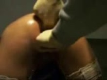 Abusing ass hole of my stupid slave