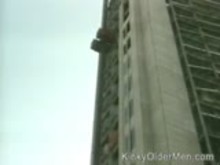 Mature construction worker balls torture
