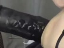 Sissy fucked with HUGE toy