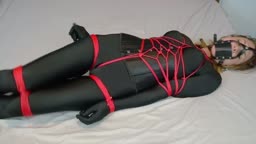 Spandex and panel gag with ropes