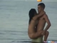 Crazy Couple Fucks In The Sea