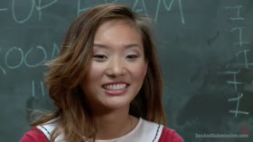 Teacher gives a lesson
