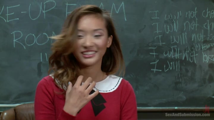 Teacher gives a lesson