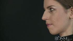 Brutal domination of collared brunette