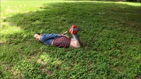 Struggling in the grass