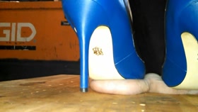 Brutal Ball Stomping with High Heels