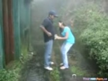 Vanilla - Cute Teen Fucks Her BF In The Rain