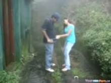 Vanilla - Cute Teen Fucks Her BF In The Rain