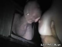 Real amateur sex slave at the gloryhole