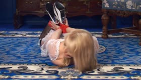 Ball gagged and hogtied maid