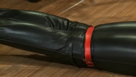 Blonde Sara meets Belts and Restraints in Red Heels