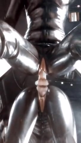 Latex Catsuit Dildo Riding