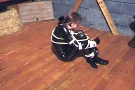 Balltied in black Catsuit