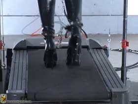 Doll on threadmill fitness training