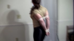 Trip to outdoors while tied