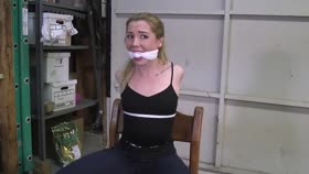 Stripped naked and Hogtied
