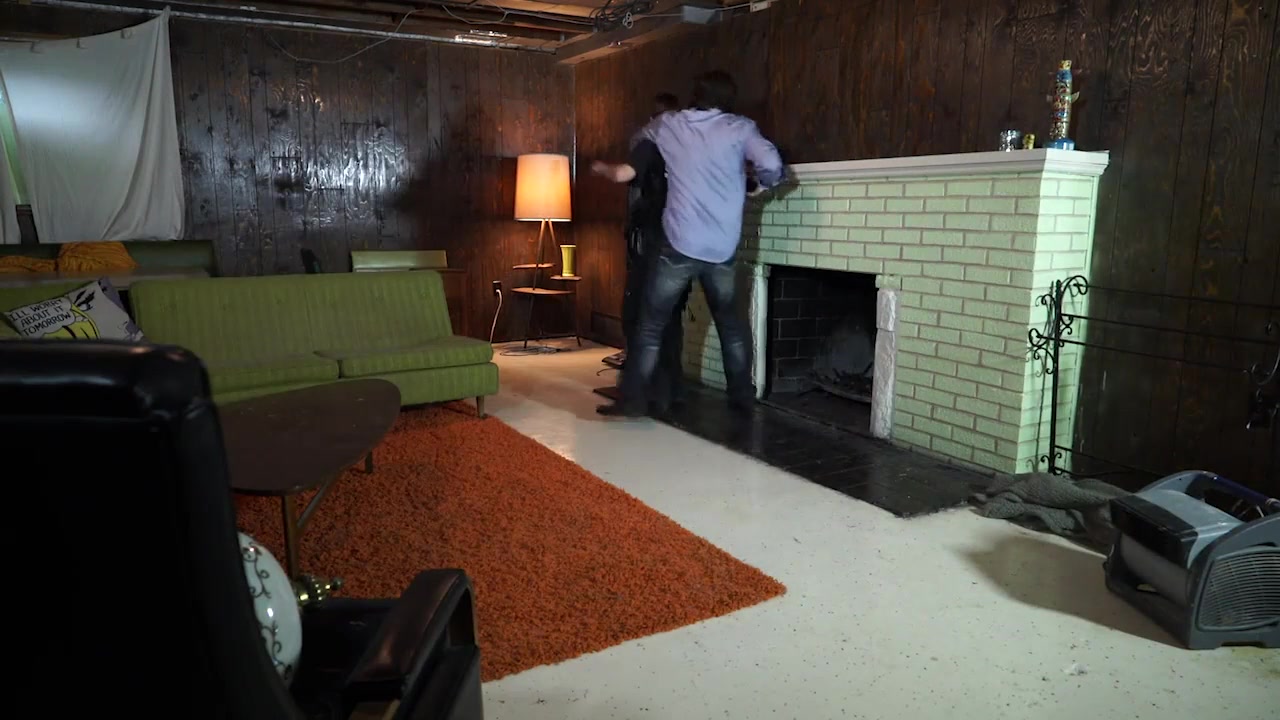Strappado by the fireplace