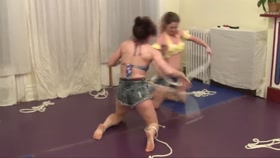 Lezdom Wresting Bondage