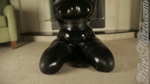Latex, straps and Inflatable Plug