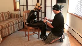 Blonde Nadia in Catsuit and Boots