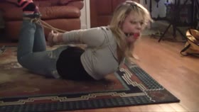 Hogtied and Gagged On The Floor
