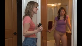 Roughing up her roommate 