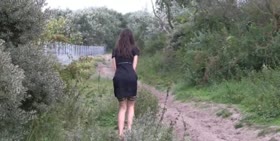 Steel Cuffs and Chastity With Electro Outdoors