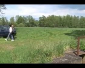 Tit Whipping Outdoors