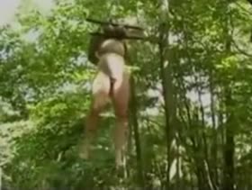 Breast Hanging Bondage in the Woods